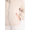 Defacto C5390A8ER37 Ekru Kız Çocuk Pelüş Astar Fermuarlı Şişme Mont
