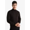 Defacto R1127AZBN497 Kahve Slim Fit Dar Kesim Balıkçı Yaka Basic Düz Triko Kazak