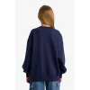Defacto E6755A8NV241 Lacivert Kız Çocuk Oversize Geniş Kalıp Bisiklet Yaka Baskılı Sweatshirt