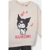 Defacto F5013A5PN701 Pembe Kız Bebek Kuromi 2li Takım Sweatshirt Tayt