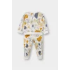 Defacto F0216A5ER42 Ekru Erkek Bebek 2li Takım Dinozor Baskılı Sweatshirt Eşofman Altı