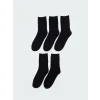 LCW DREAM Siyah Kadın Düz Soket Çorap 5li