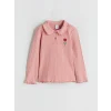 LCW Kids Pembe Polo Yaka Çiçekli Kız Çocuk Tişört ve Tayt