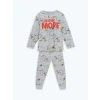 LCW Kids Gri Bisiklet Yaka Erkek Çocuk Pijama Takımı
