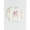 LC WAIKIKI Ekru Çiçekli Kız Bebek Sweatshirt ve Tayt 2li