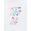 LCW Kids Pembe Desenli Kız Çocuk Soket Çorap 5li