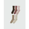 LCW DREAM Kahverengi Kadın Düz Soket Çorap 5li