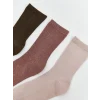 LCW DREAM Kahverengi Kadın Düz Soket Çorap 5li