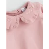 LC WAIKIKI Pembe Bebe Yaka Kız Bebek Triko Sweatshirt ve Tayt 2li