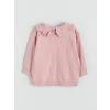 LC WAIKIKI Pembe Bebe Yaka Kız Bebek Triko Sweatshirt ve Tayt 2li