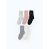 LCW Kids Gri Desenli Kız Çocuk Soket Çorap 5li