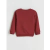 LCW Kids Bordo Yazı Baskılı Erkek Çocuk Sweatshirt