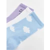 LCW DREAM Mavi Baskılı Kadın Soket Çorap 3lü
