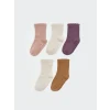 LCW baby Pembe Desenli Kız Bebek Soket Çorap 5li