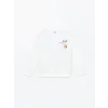 LCW Kids Ekru Bisiklet Yaka Baskılı Uzun Kollu Erkek Çocuk Sweatshirt