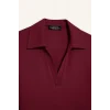 Defacto E7938AXBR204 Bordo Fitted Polo Yaka Basic Düz Modal Uzun Kollu Tişört