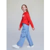 LCW Kids İndigo Beli Ayarlanabilir Lastikli Kız Çocuk Kargo Jean Pantolon