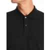 LCWAIKIKI Basic Siyah Polo Yaka Uzun Kollu Pike Erkek Tişört