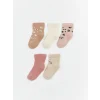 LCW baby Bej Baskılı Kız Bebek Soket Çorap 5li
