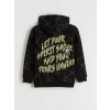 LCW Kids Siyah Kapüşonlu Erkek Çocuk Sweatshirt