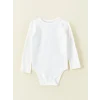 LCW baby Beyaz Bisiklet Yaka Basic Kız Bebek Çıtçıtlı Bodysuit 2li