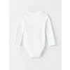 LCW baby Beyaz Bisiklet Yaka Kız Bebek Çıtçıtlı Bodysuit 2li