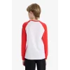 Defacto F1961A8WT32 Beyaz Erkek Çocuk Bisiklet Yaka Baskılı Uzun Kollu Tişört