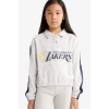Defacto F3201A8GR85 Gri Kız Çocuk NBA Los Angeles Lakers Relax Fit Polo Yaka Sweatshirt