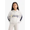 Defacto F3201A8GR85 Gri Kız Çocuk NBA Los Angeles Lakers Relax Fit Polo Yaka Sweatshirt
