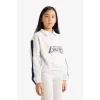 Defacto F3201A8GR85 Gri Kız Çocuk NBA Los Angeles Lakers Relax Fit Polo Yaka Sweatshirt