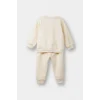 Defacto F0559A5ER42 Ekru Kız Bebek 2li Takım İçi Yumuşak Tüylü Baskılı Sweatshirt Eşofman Altı