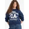 Defacto E8746 Lacivert Regular Fit Bisiklet Yaka Baskılı Sweatshirt