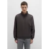 Mavi 0S10278-70219 Yarı Fermuarlı Kahverengi Basic Sweatshirt