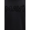 Mavi 0610941-900 Mavi Logo Baskılı Kapüşonlu Siyah Sweatshirt