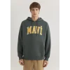 Mavi 067149-71598 Mavi Logo Baskılı Kapüşonlu Yeşil Sweatshirt