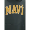 Mavi 067149-71598 Mavi Logo Baskılı Kapüşonlu Yeşil Sweatshirt