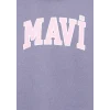 Mavi 7610035-88095 Mavi Logo Baskılı Kapüşonlu Mor Sweatshirt