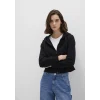 Mavi 1S10388-900 Kapüşonlu Siyah Basic Crop Sweatshirt