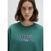 Mavi 1S10372-71918 Mavi Logo Baskılı Yeşil Sweatshirt