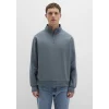 Mavi 0S10278-80889 Yarı Fermuarlı Mavi Basic Sweatshirt