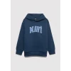 Mavi 6610110-70720 Mavi Logo Baskılı Lacivert Kapüşonlu Sweatshirt