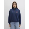 Mavi 1S10373-70488 Mavi Logo Baskılı Yarı Fermuarlı Lacivert Sweatshirt