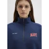 Mavi 1S10373-70488 Mavi Logo Baskılı Yarı Fermuarlı Lacivert Sweatshirt