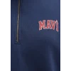 Mavi 1S10373-70488 Mavi Logo Baskılı Yarı Fermuarlı Lacivert Sweatshirt