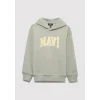 Mavi 6610110-70155 Mavi Logo Baskılı Kapüşonlu Yeşil Sweatshirt