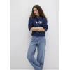 Mavi 168334-70488 Mavi Logo Baskılı Kapüşonlu Lacivert Sweatshirt