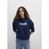 Mavi 168334-70488 Mavi Logo Baskılı Kapüşonlu Lacivert Sweatshirt