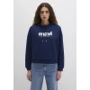 Mavi 168334-70488 Mavi Logo Baskılı Kapüşonlu Lacivert Sweatshirt