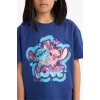 Defacto E2625 İndigo Kız Çocuk Disney Lilo & Stitch Relax Fit Bisiklet Yaka Kısa Kollu Tişört