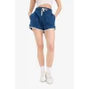 Defacto A6224 İndigo Coool Regular Fit Beli Lastikli Bağcıklı Cepli Kalın Mini Şort